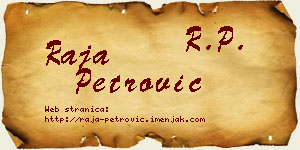 Raja Petrović vizit kartica